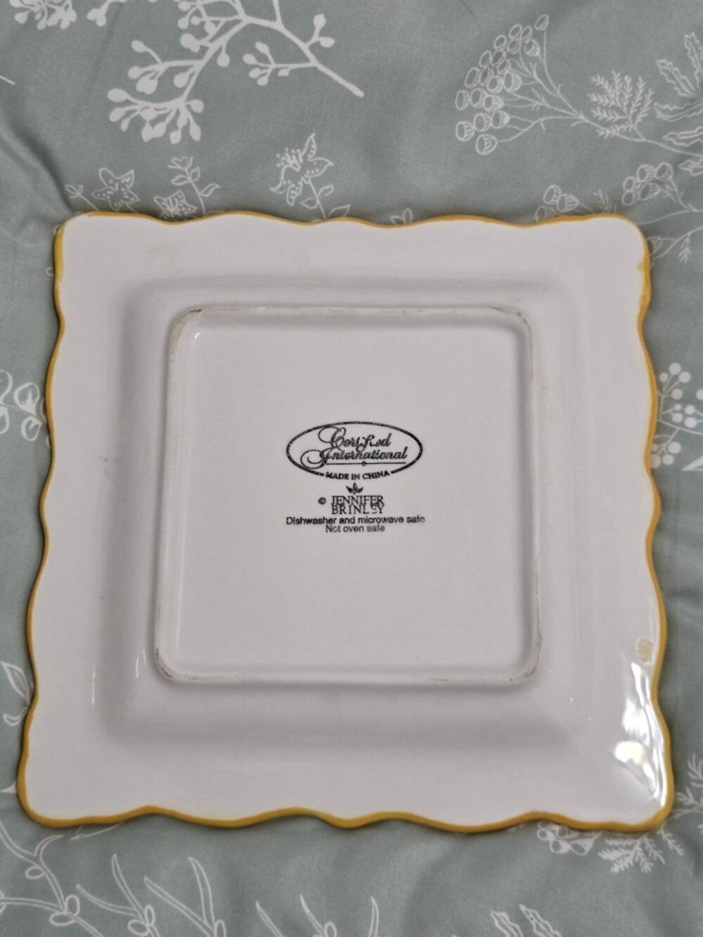 Jennifer Brinley Set of 3 Square Ceramic Plates Paris Bistro 9" - Picture 4 of 14